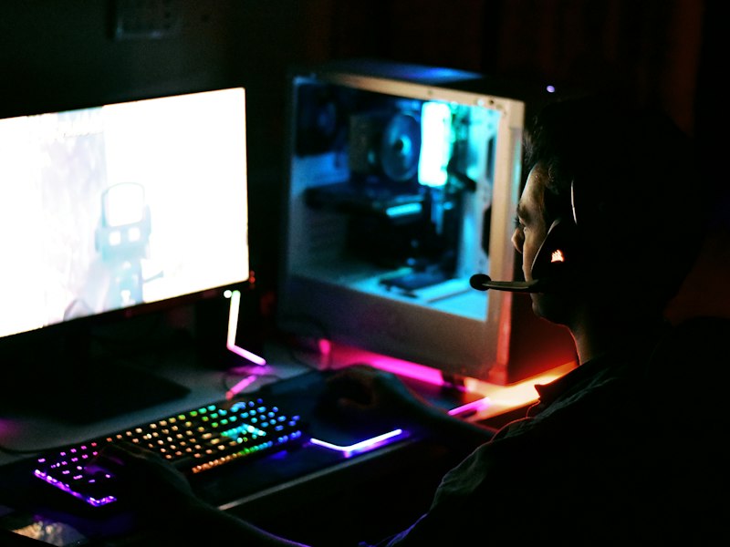 Neon arcade cabinet close-up